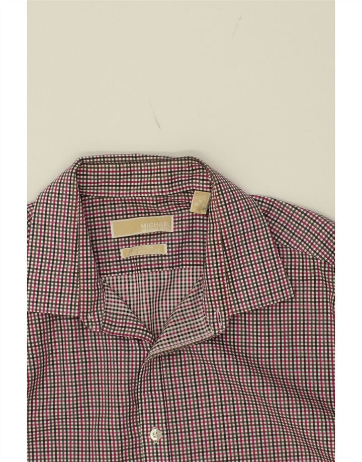 MICHAEL KORS Mens Shirt Size 18 2XL Pink Check Cotton Vintage Michael Kors and Second-Hand Michael Kors from Messina Hembry 