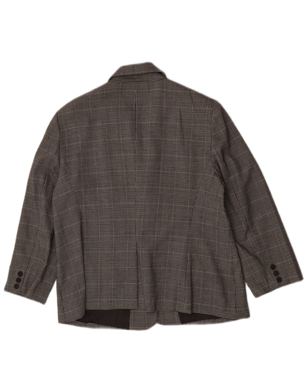 Luisa Spagnoli Womens 3 Button Blazer Jacket IT 50 XL Grey Check Wool