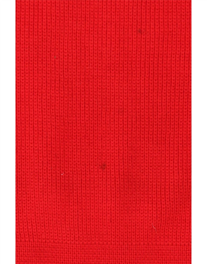 Vintage Mens Boat Neck Jumper Sweater Medium Red