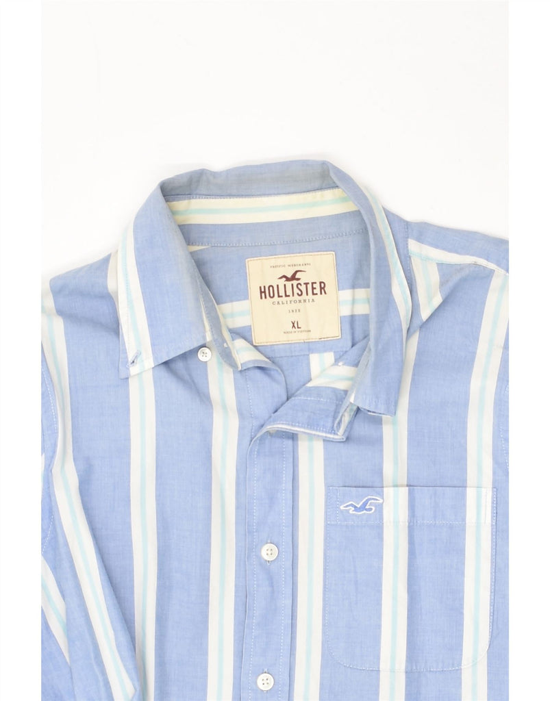 HOLLISTER Mens Shirt XL Blue Striped Cotton | Vintage Hollister | Thrift | Second-Hand Hollister | Used Clothing | Messina Hembry 