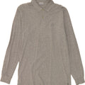 SERGIO TACCHINI Mens Long Sleeve Polo Shirt Medium Grey Cotton Vintage Sergio Tacchini and Second-Hand Sergio Tacchini from Messina Hembry 