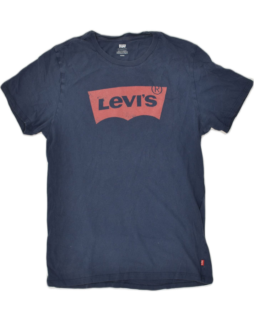 LEVI'S Mens Graphic T-Shirt Top Medium Navy Blue Cotton | Vintage Levi's | Thrift | Second-Hand Levi's | Used Clothing | Messina Hembry 