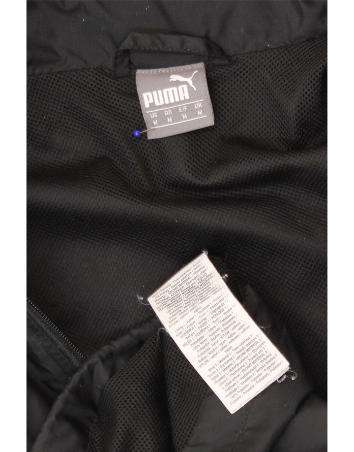 Puma Mens Hooded Rain Jacket UK 38 Medium Black Nylon