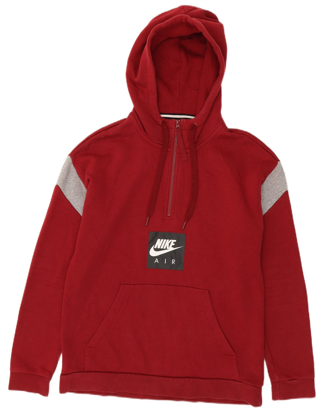 Nike Mens Hoodie Jumper Medium Red Cotton