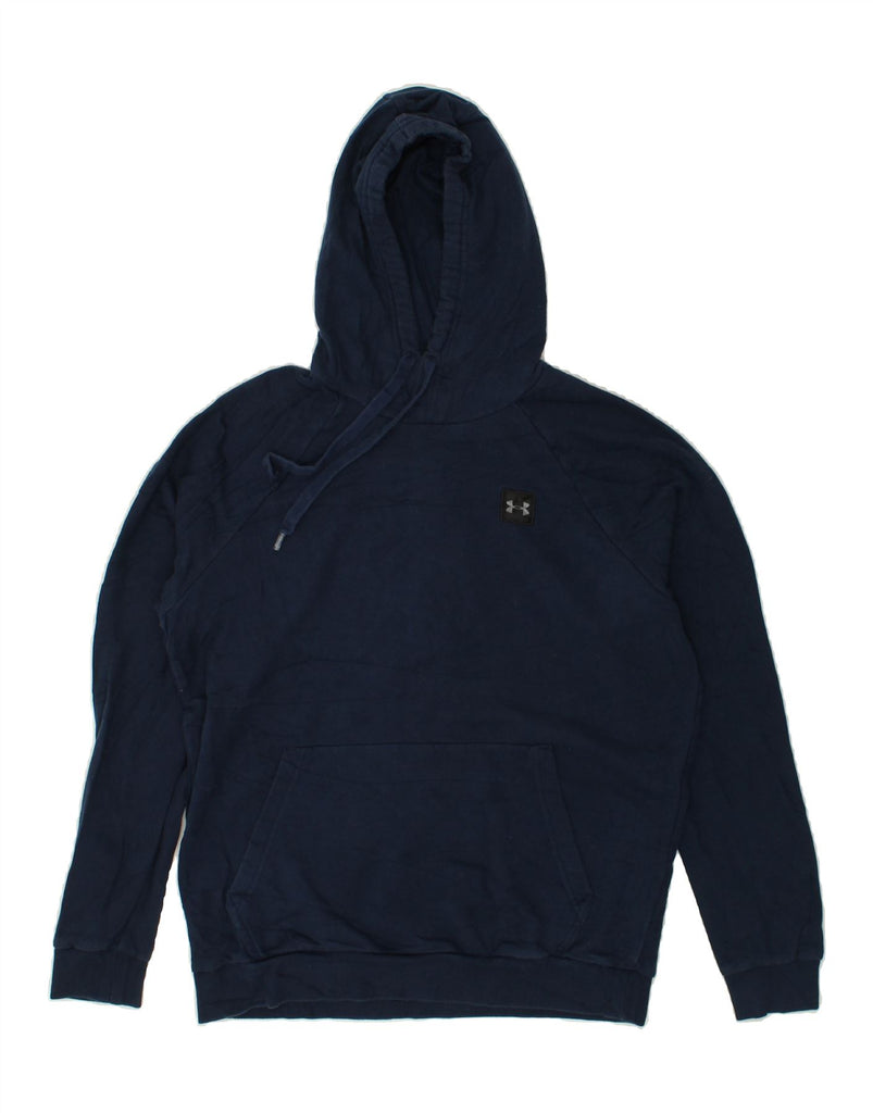UNDER ARMOUR Mens Hoodie Jumper Medium Navy Blue Cotton | Vintage Under Armour | Thrift | Second-Hand Under Armour | Used Clothing | Messina Hembry 