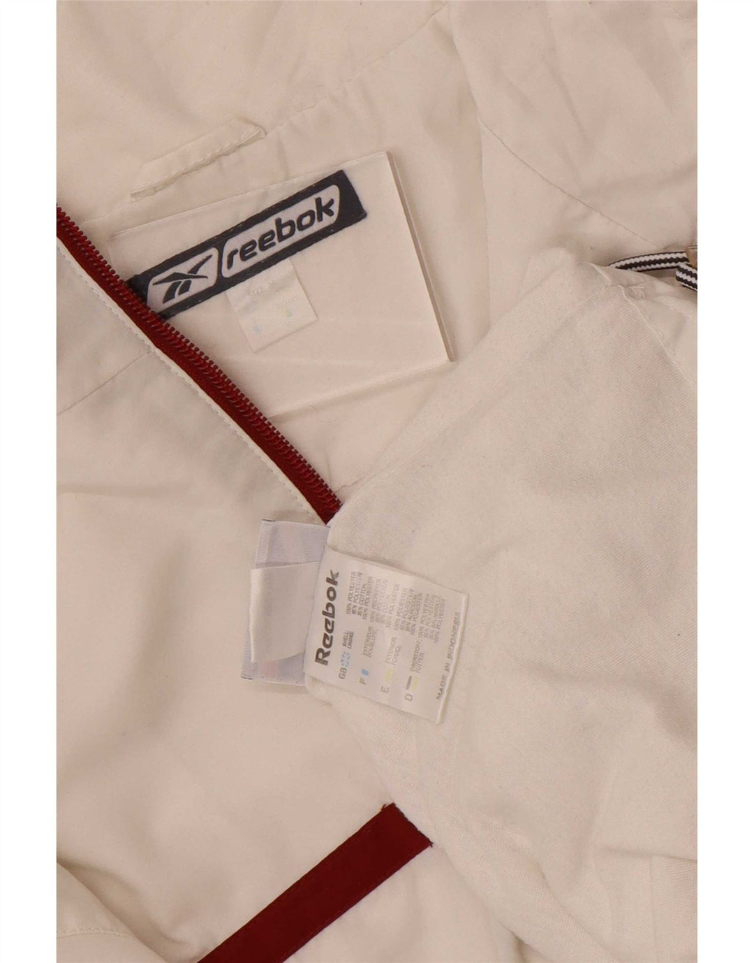 Reebok Mens Pullover Tracksuit Top Jacket UK 40 Medium White Colourblock