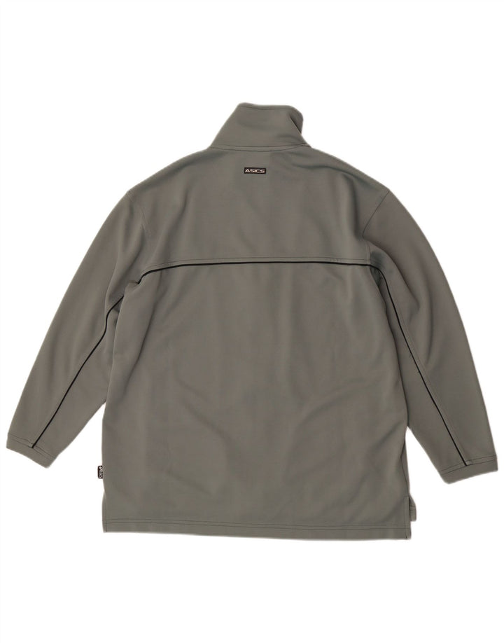 Asics Womens Tracksuit Top Jacket UK 18 XL Grey Polyamide