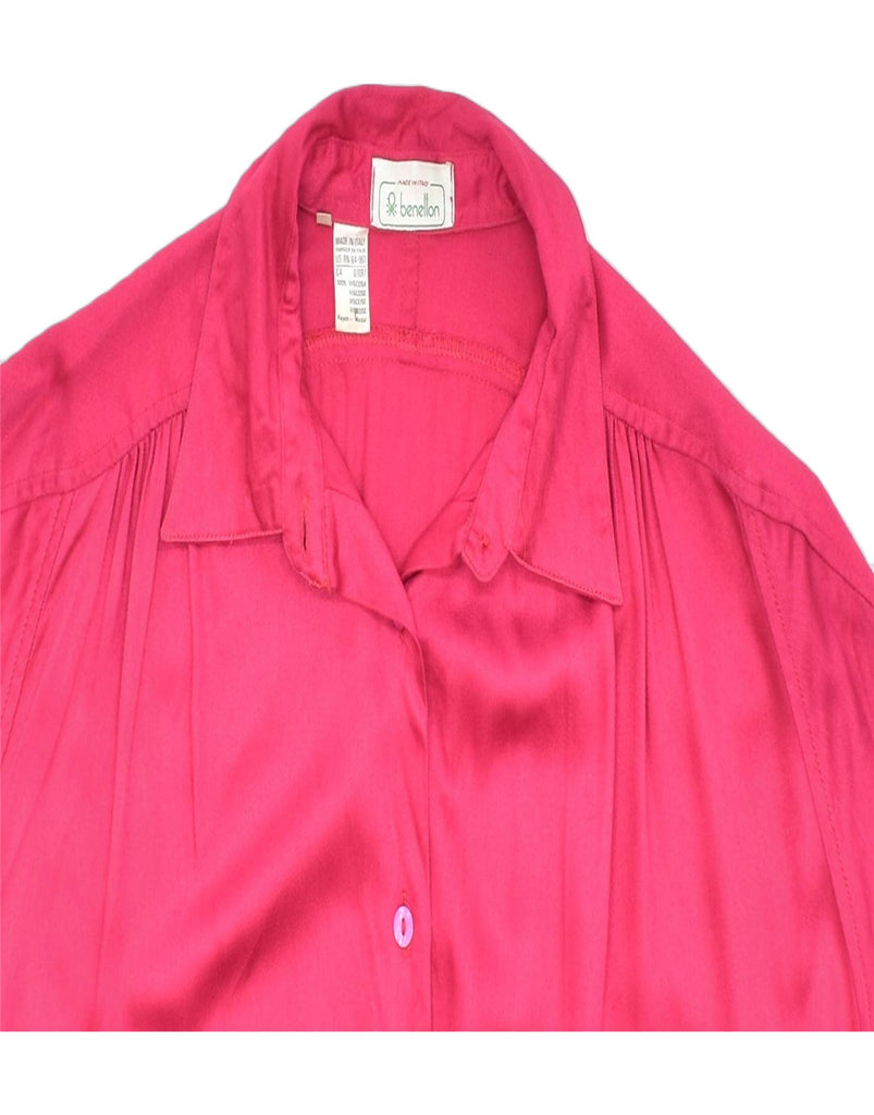 BENETTON Womens Shirt Blouse 2XL Pink Viscose | Vintage | Thrift | Second-Hand | Used Clothing | Messina Hembry 