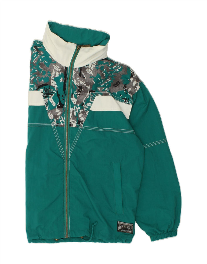 OLYMPIA Womens Oversized Tracksuit Top Jacket UK 10 Small Green Vintage Olympia and Second-Hand Olympia from Messina Hembry 