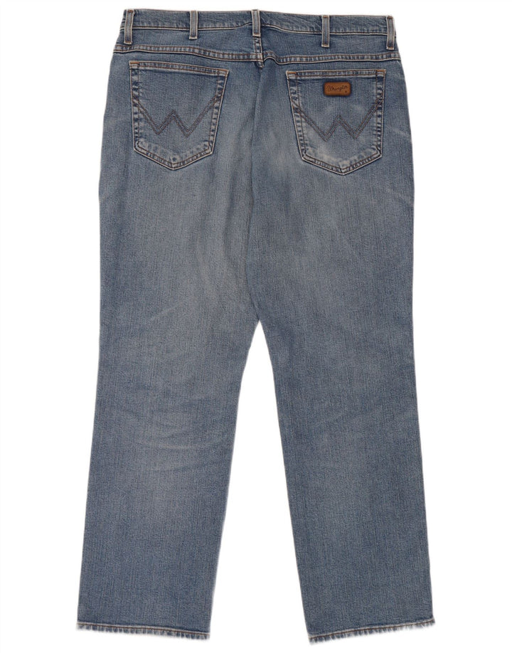 WRANGLER Mens Texas Stretch Straight Jeans W36 L30 Blue Cotton