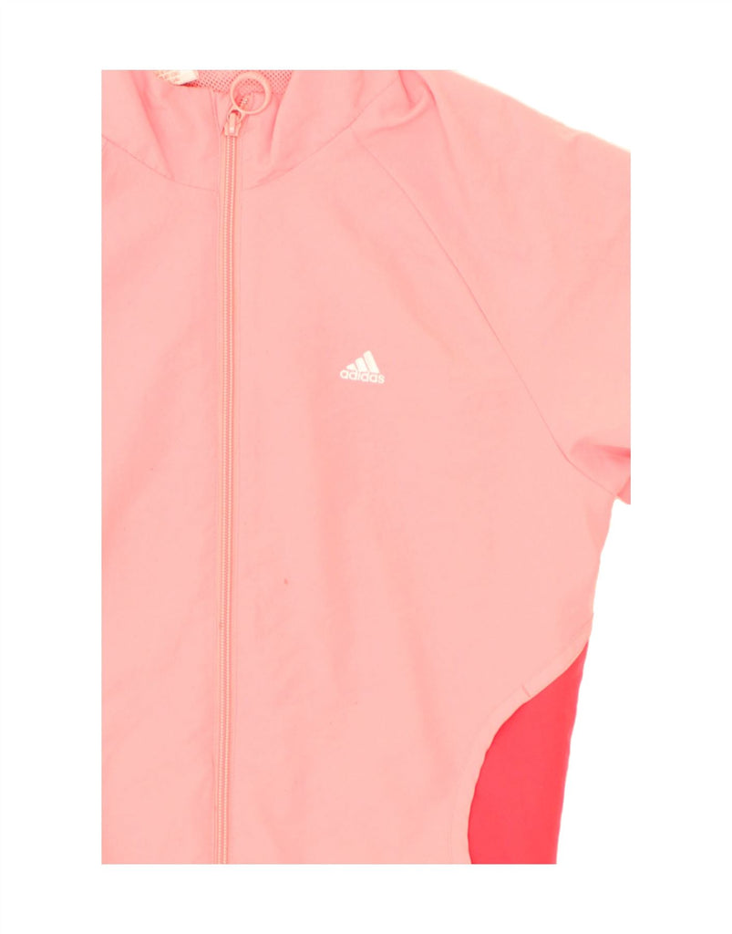 ADIDAS Womens Tracksuit Top Jacket UK 14 Medium Pink Polyester | Vintage Adidas | Thrift | Second-Hand Adidas | Used Clothing | Messina Hembry 