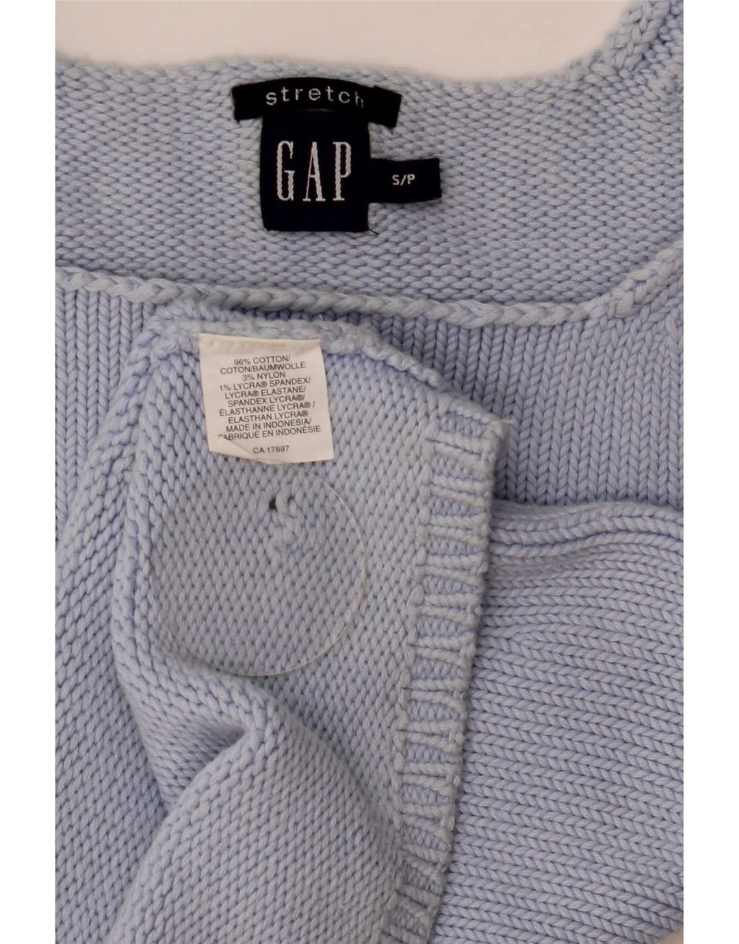 Gap Womens Crop Knit Cami Top UK 8 Small Blue Cotton