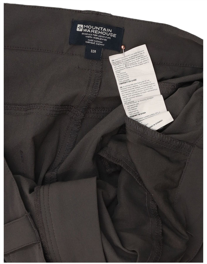 Mountain Warehouse Mens Straight Cargo Trousers W32 L32 Grey Polyester