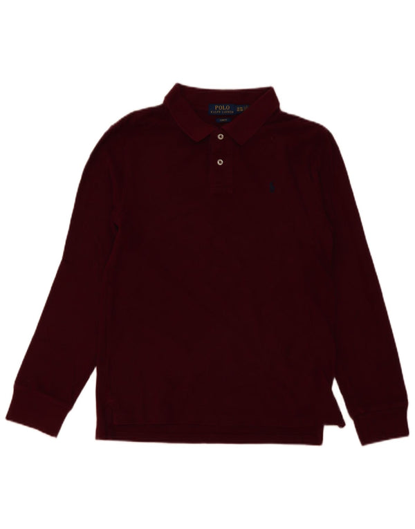 Polo Ralph Lauren Boys Long Sleeve Polo Shirt 15-16 Years XL Burgundy