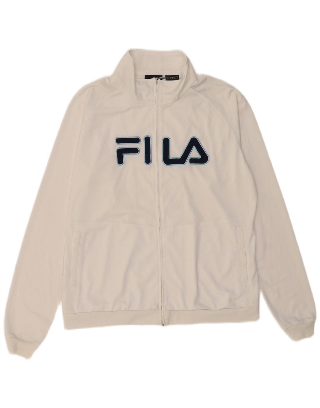 Fila Womens Graphic Tracksuit Top Jacket UK 16 Large  White