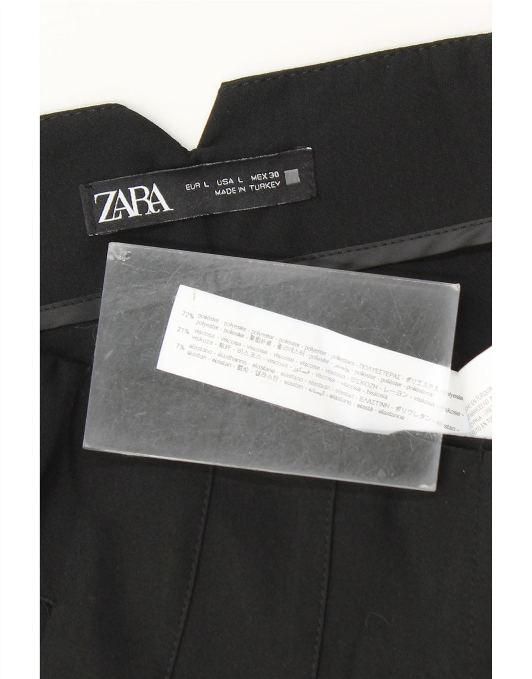 Zara Womens Tapered Chino Trousers Large W30 L26 Black Polyester
