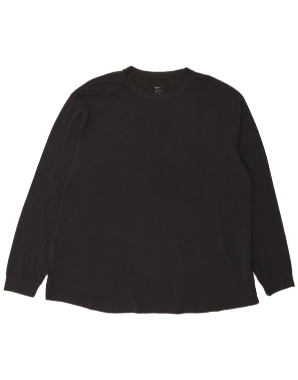 Nike Mens Dri Fit Top Long Sleeve 2XL Black Polyester
