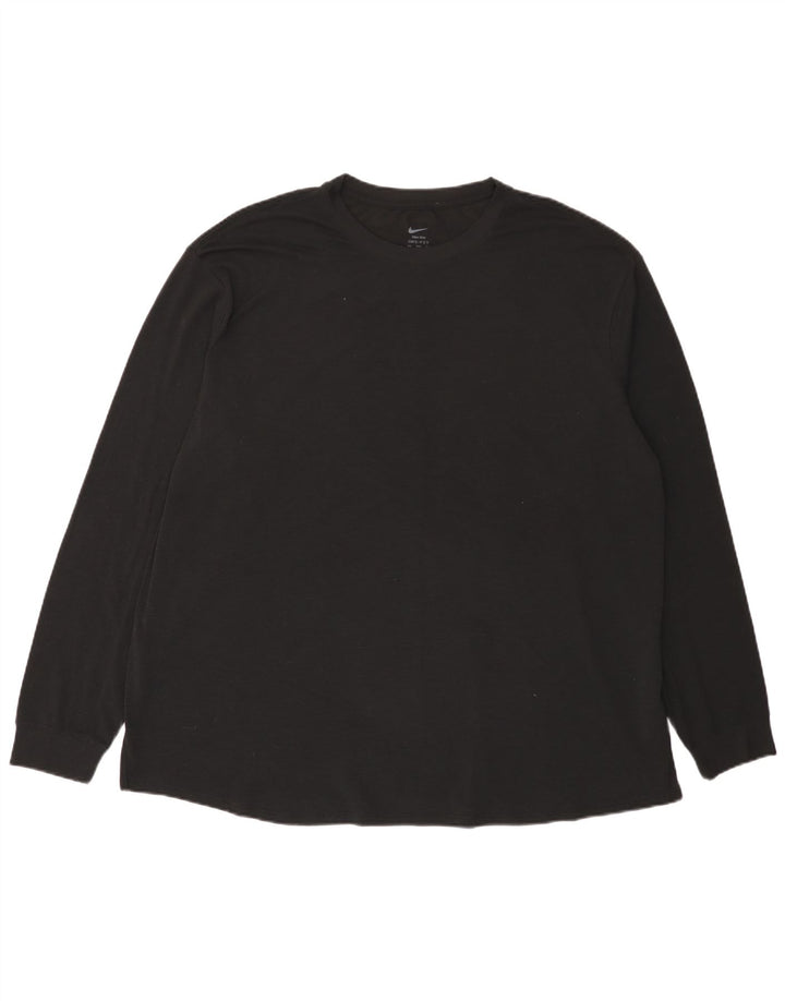 Nike Mens Dri Fit Top Long Sleeve 2XL Black Polyester