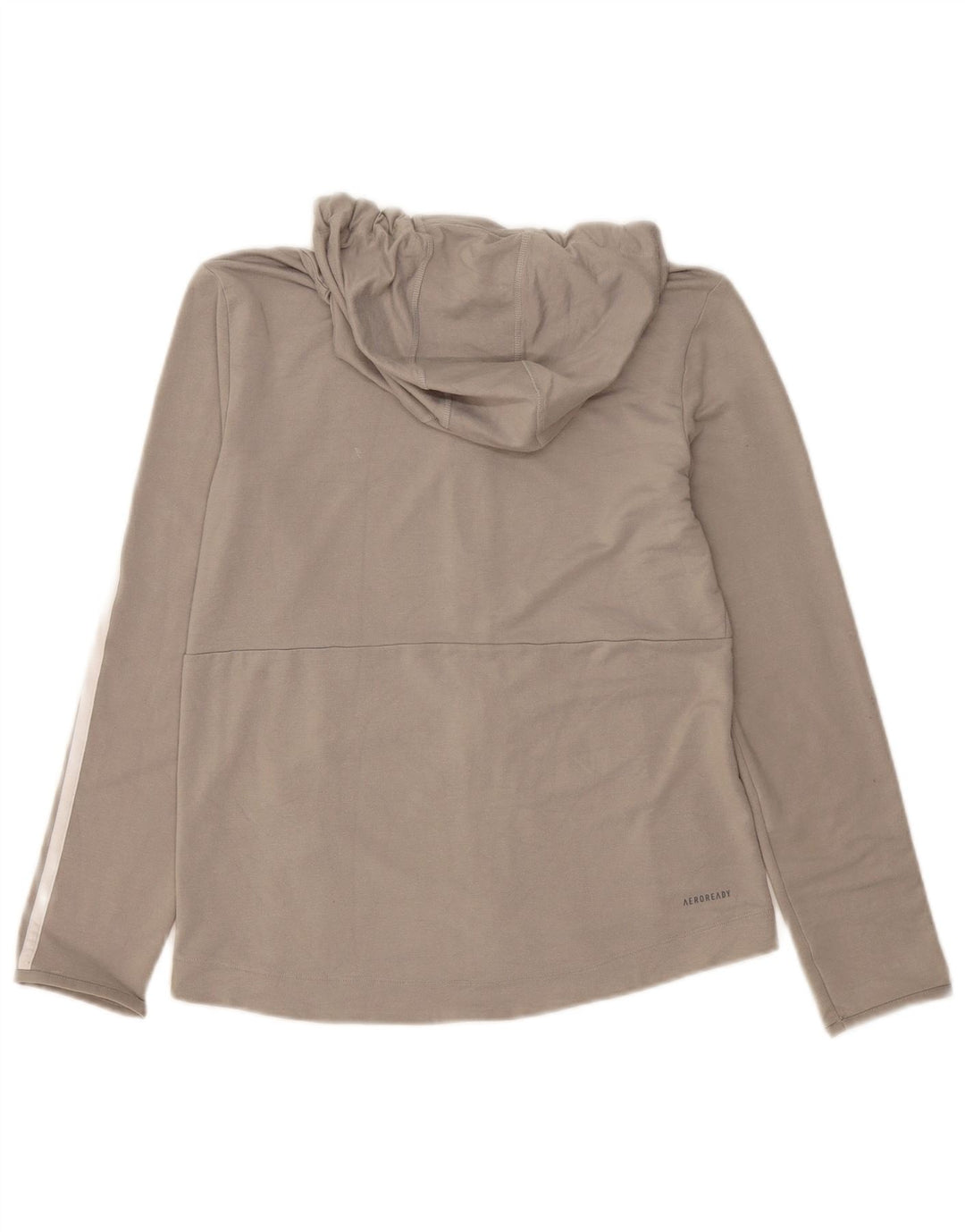 Adidas Womens Zip Hoodie Sweater UK 8/10 Small Grey Viscose