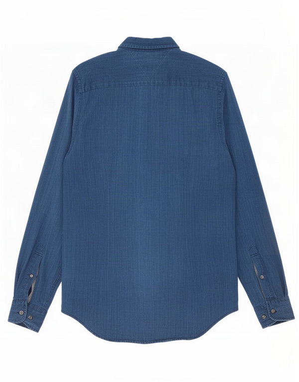 Tommy Hilfiger Mens Slim Fit Shirt Small Navy Blue Cotton