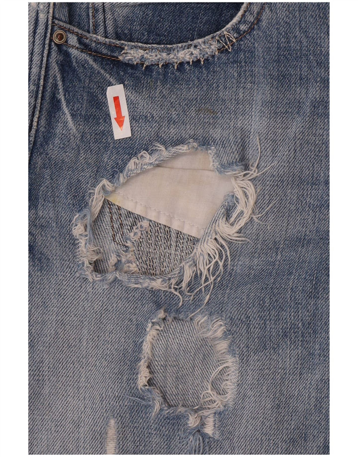 Zara Womens Distressed Denim Shorts EU 38 Small W28  Blue