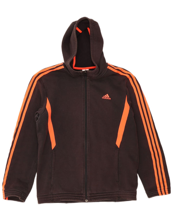 Adidas Mens Zip Hoodie Sweater Medium Black Colourblock Cotton