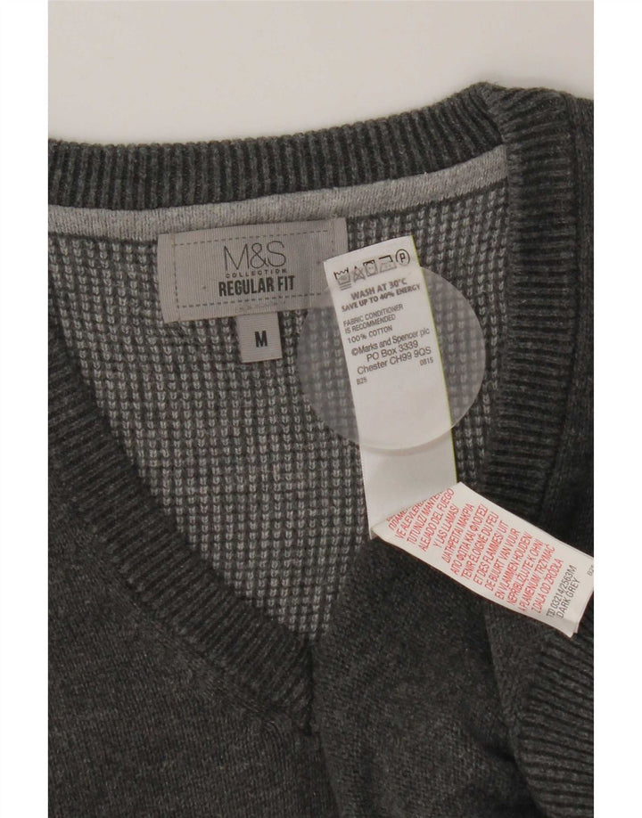 Marks & Spencer Mens Regular Fit Vest Tank Top Medium Grey Cotton