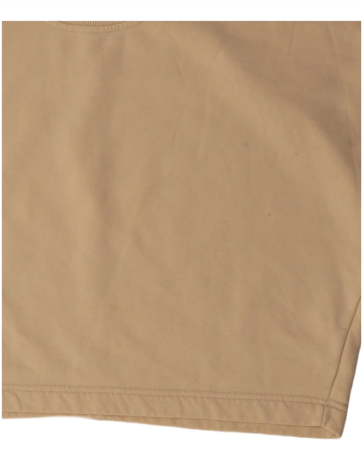 Fila Womens Crop Oversized T-Shirt Top UK 14 Medium Beige Cotton