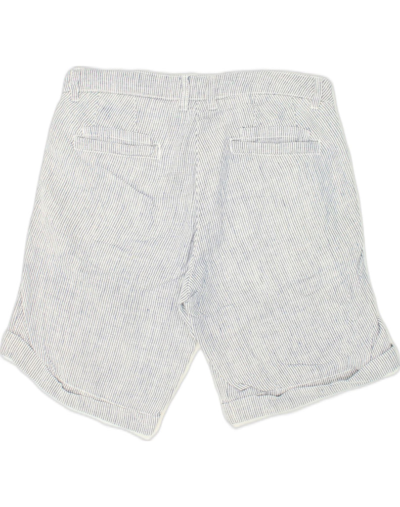 DACK'S Womens Chino Shorts IT 42 Medium W32 Blue Pinstripe Linen | Vintage Dack's | Thrift | Second-Hand Dack's | Used Clothing | Messina Hembry 