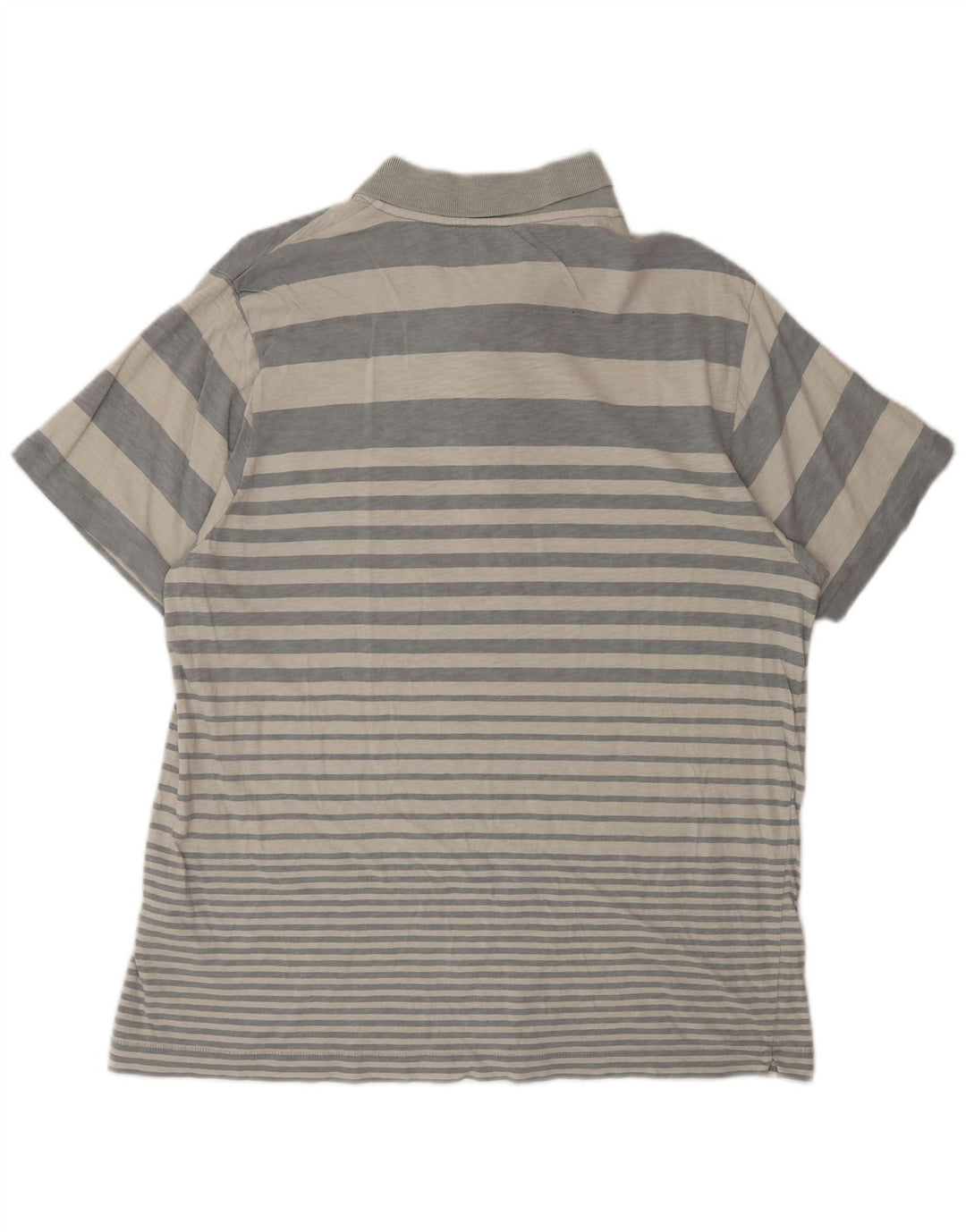 French Connection Mens Polo Shirt XL Grey Striped Cotton