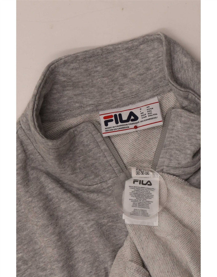 Fila Mens Tracksuit Top Jacket 2XL Grey Flecked Cotton