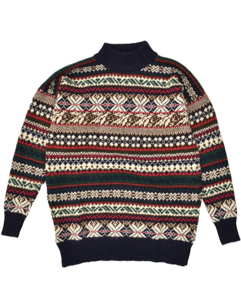 VINTAGE Mens Turtle Neck Jumper Sweater Small Multicoloured Fair Isle Wool | Vintage Vintage | Thrift | Second-Hand Vintage | Used Clothing | Messina Hembry 