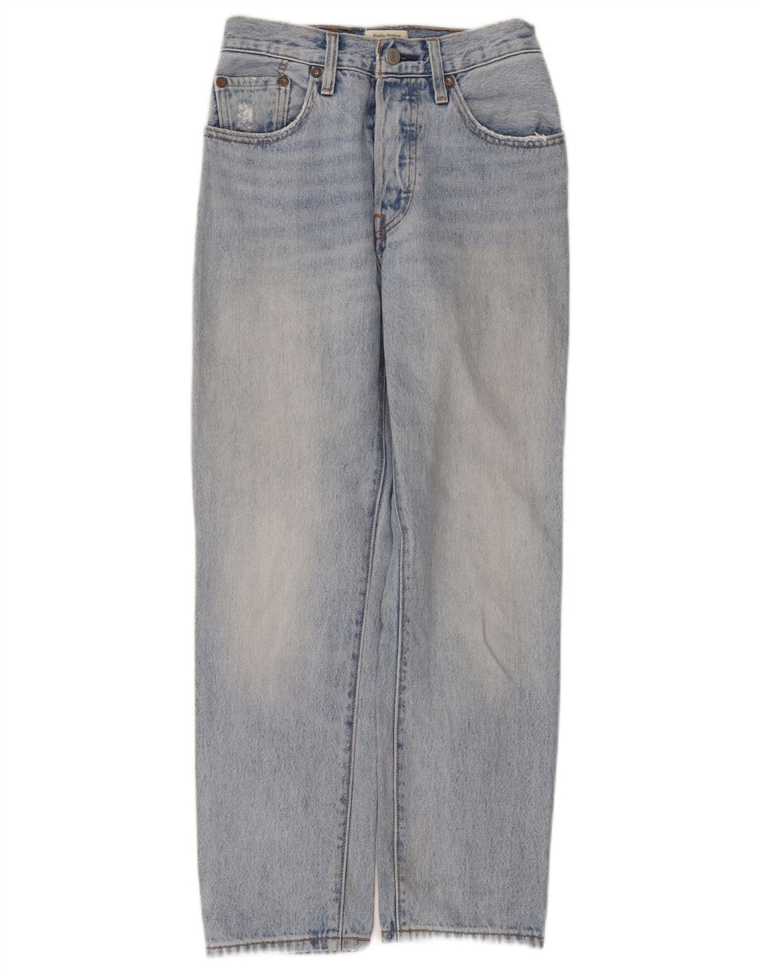 Levi's Womens 501 Straight Jeans W26 L26 Blue Cotton