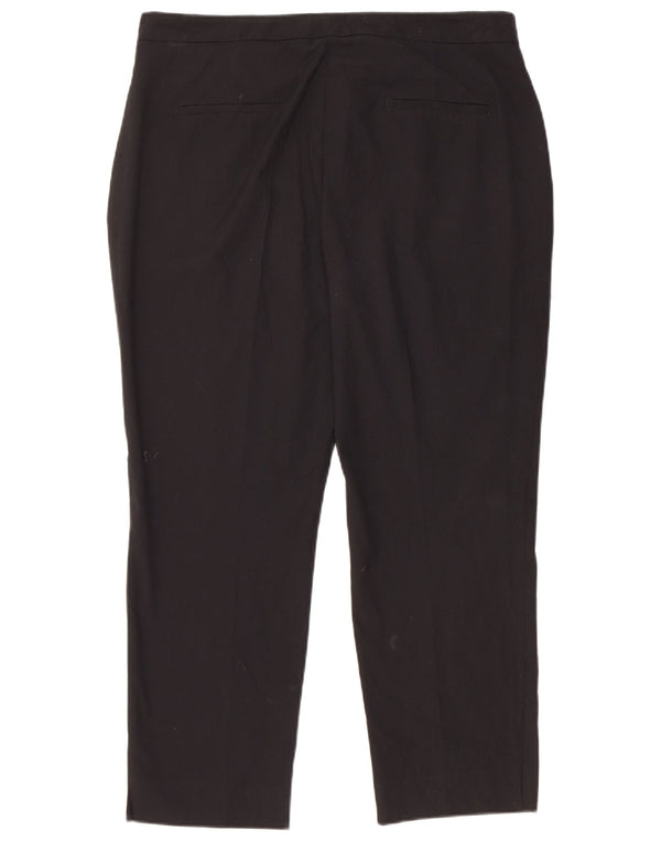 Zara Womens Cropped Trousers EU 44 XL W34 L26 Black