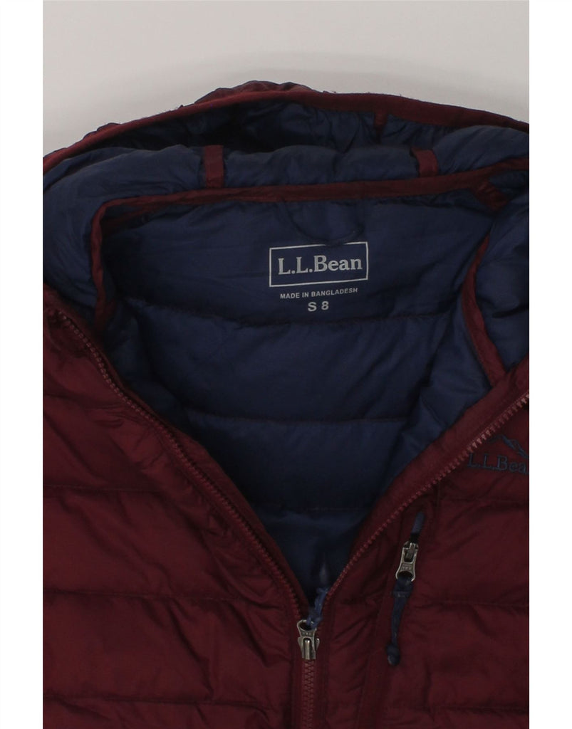 L.L.BEAN Boys Hooded Padded Jacket 7-8 Years Small Burgundy Nylon | Vintage L.L.Bean | Thrift | Second-Hand L.L.Bean | Used Clothing | Messina Hembry 