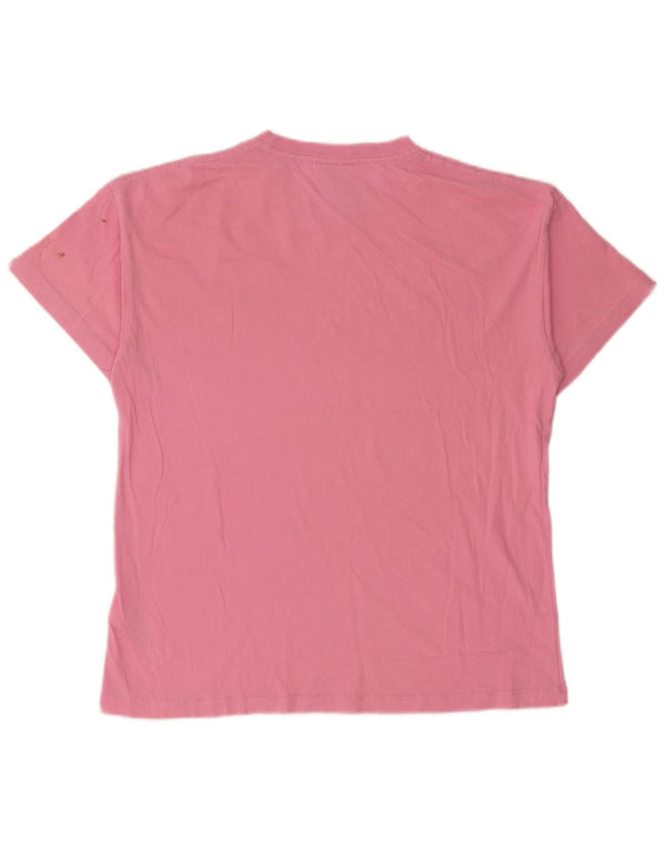DIADORA Girls T-Shirt Top 13-14 Years 2XL Pink Cotton