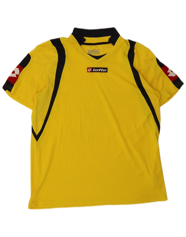 Lotto Mens T-Shirt Top 2XL Yellow Colourblock Polyester