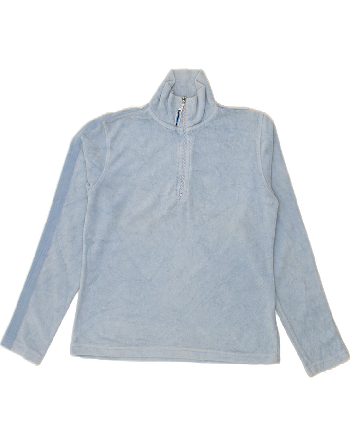 FAT FACE Womens Zip Neck Fleece Jumper UK 12 Medium  Blue Cotton Vintage Fat Face and Second-Hand Fat Face from Messina Hembry 