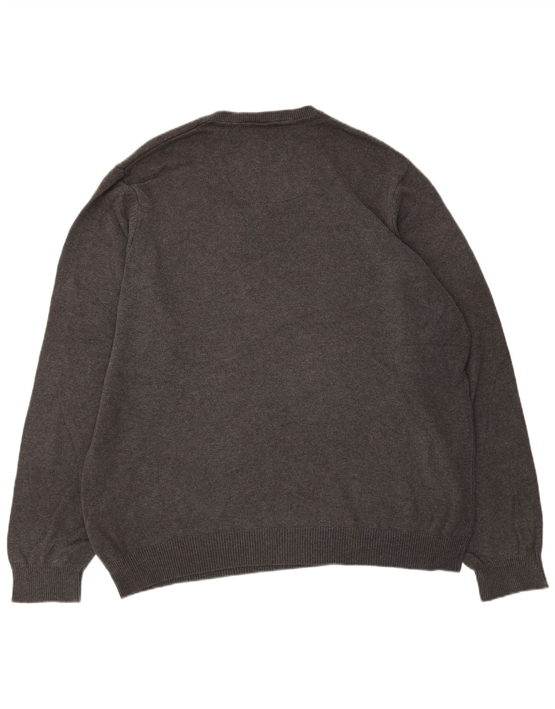 Marks & Spencer Mens V-Neck Jumper Sweater XL Grey Cotton