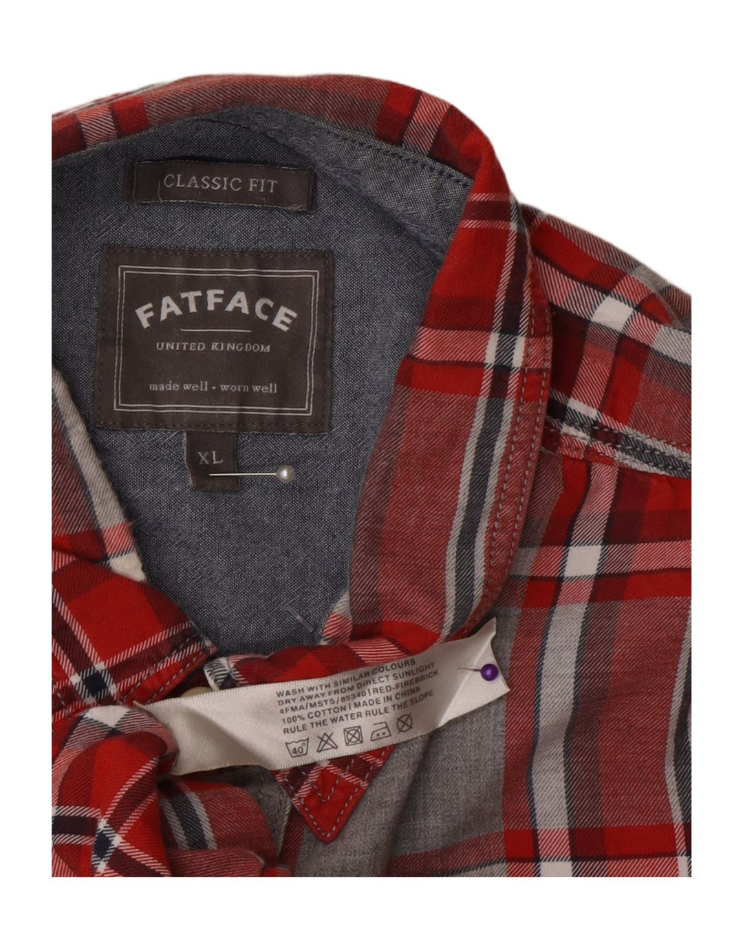 Fat Face Mens Classic Fit Shirt XL Grey Check Cotton