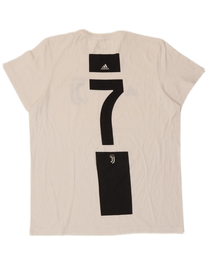 ADIDAS Mens Juventus Graphic T-Shirt Top Large Off White