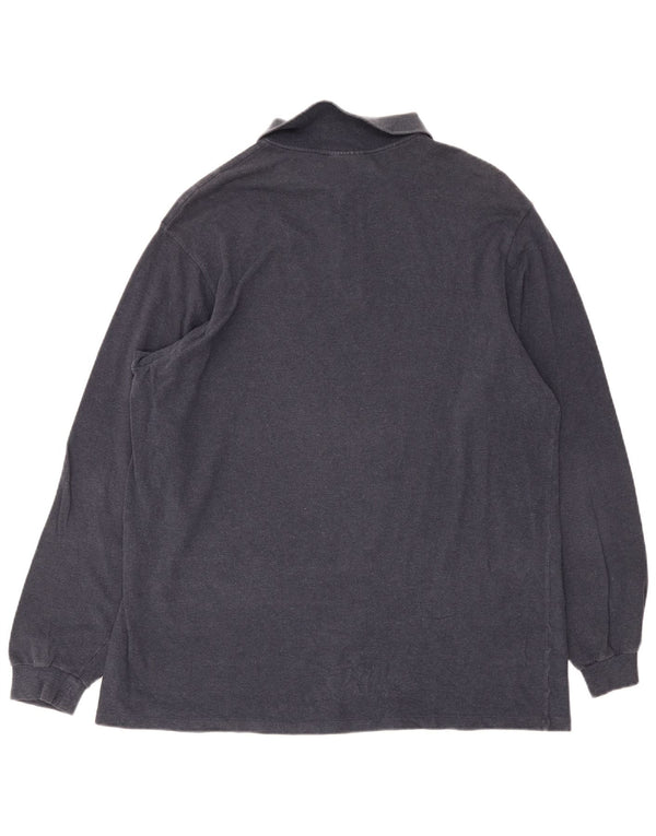Lacoste Mens Long Sleeve Polo Shirt Size 8 3XL Navy Blue Cotton