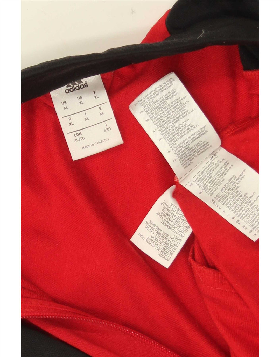 Adidas Mens Tracksuit Top Jacket XL Red Colourblock Polyester