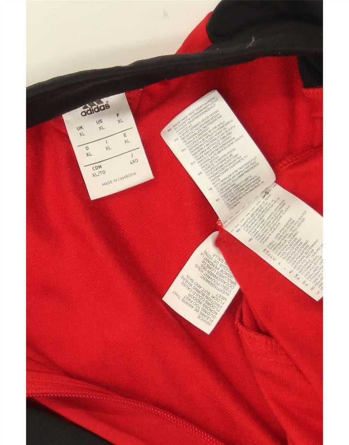 Adidas Mens Tracksuit Top Jacket XL Red Colourblock Polyester