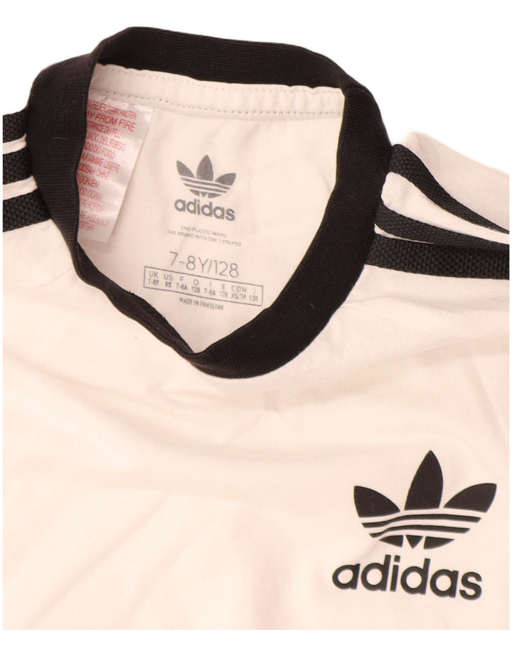Adidas Boys T-Shirt Top 7-8 Years White Cotton