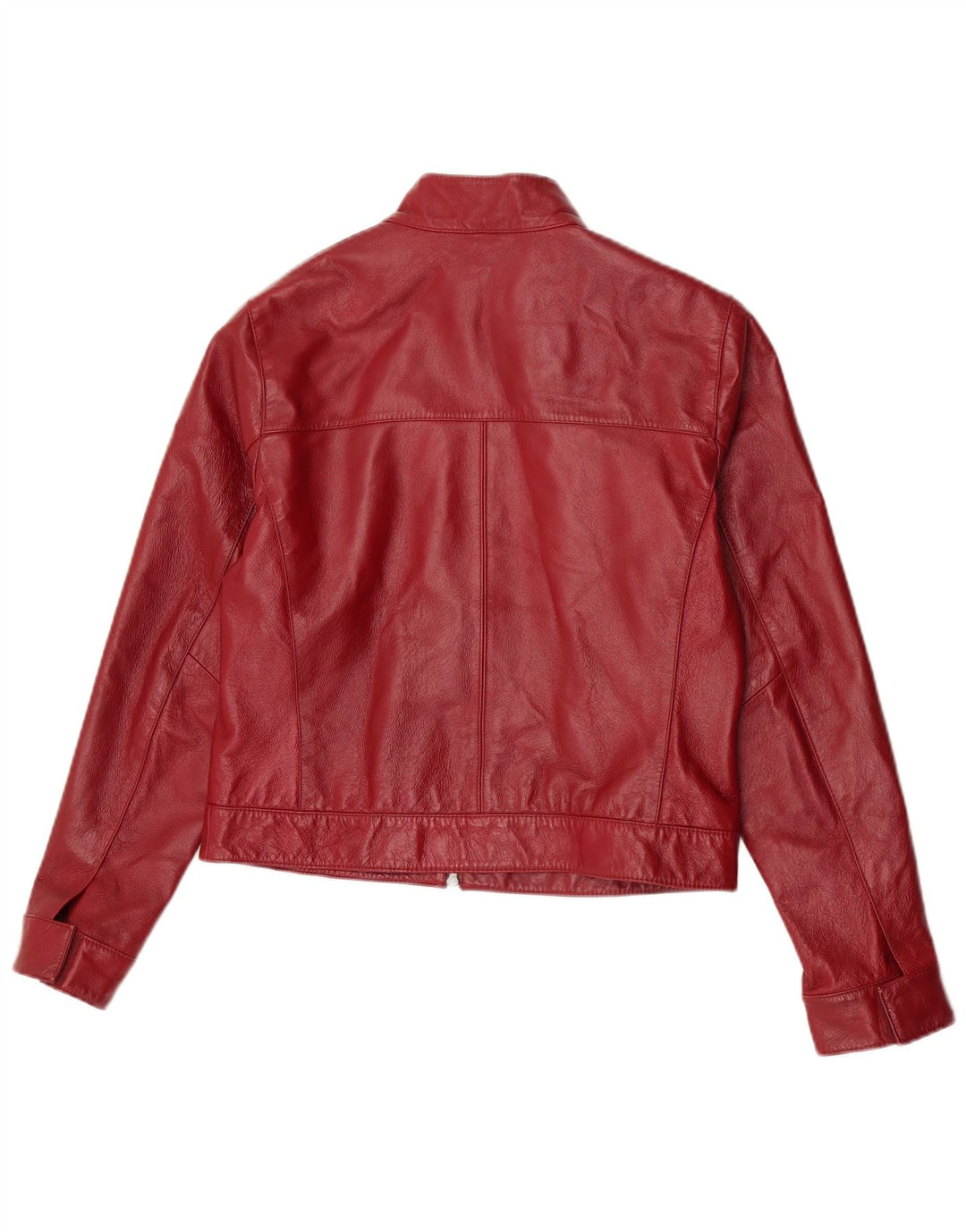 HELLINE Womens Leather Jacket UK 12 Medium Red Leather