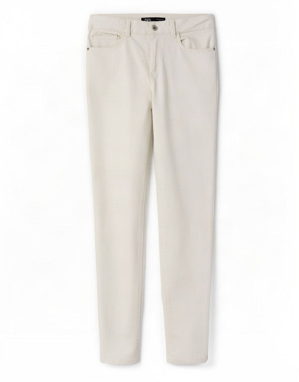 Zara Womens Skinny Casual Trousers EU 36 XS W26 L27 White
