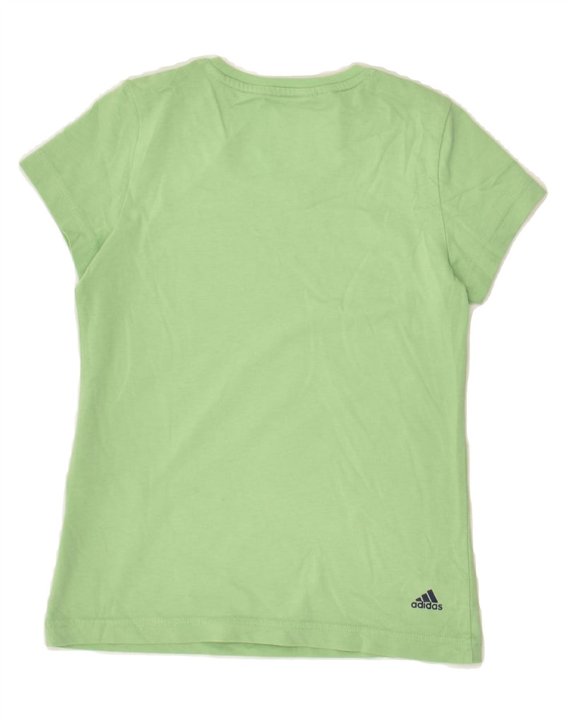 ADIDAS Girls Graphic T-Shirt Top 9-10 Years Green Cotton | Vintage Adidas | Thrift | Second-Hand Adidas | Used Clothing | Messina Hembry 