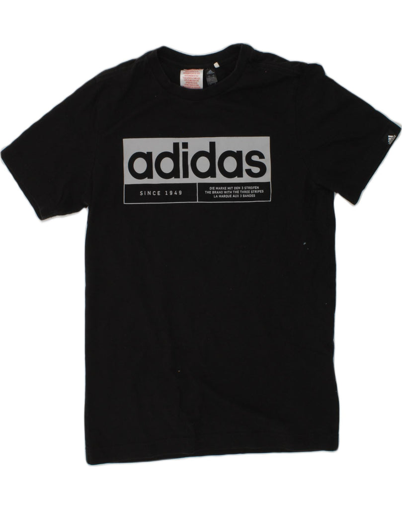 ADIDAS Boys Graphic T-Shirt Top 11-12 Years Black Cotton | Vintage Adidas | Thrift | Second-Hand Adidas | Used Clothing | Messina Hembry 