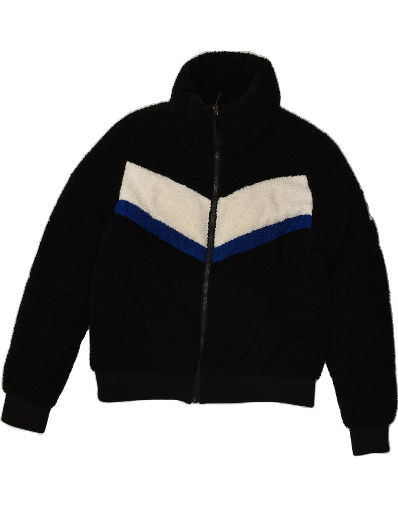 DKNY Womens Loose Fit Teddy Bear Bomber Jacket UK 10 Small Black | Vintage Dkny | Thrift | Second-Hand Dkny | Used Clothing | Messina Hembry 